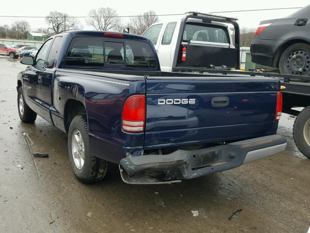 1B7GL22X51S287577 - 2001 DODGE DAKOTA BLUE photo 3