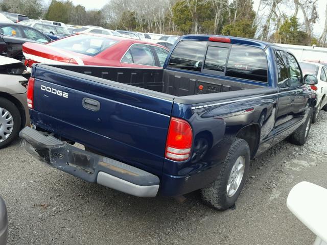 1B7GL22X51S287577 - 2001 DODGE DAKOTA BLUE photo 4