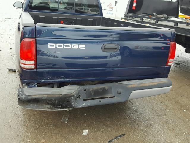 1B7GL22X51S287577 - 2001 DODGE DAKOTA BLUE photo 9