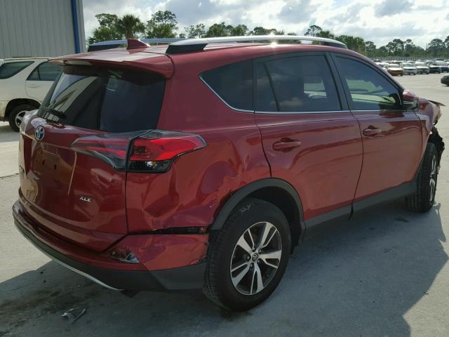 JTMWFREV7GJ064591 - 2016 TOYOTA RAV4 XLE RED photo 4