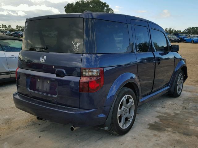 5J6YH18938L016198 - 2008 HONDA ELEMENT SC BLUE photo 4