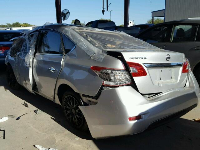 3N1AB7APDFY307043 - 2015 NISSAN SENTRA S GRAY photo 3