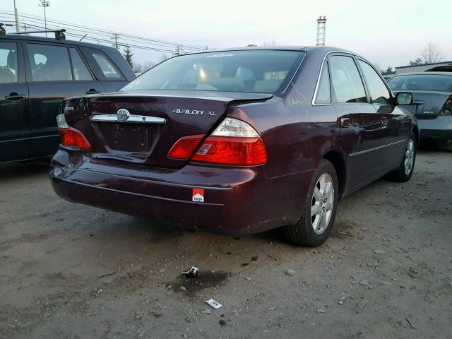 4T1BF28B84U390929 - 2004 TOYOTA AVALON XL MAROON photo 4