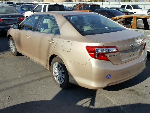 4T4BF1FK0CR164613 - 2012 TOYOTA CAMRY BASE GOLD photo 3