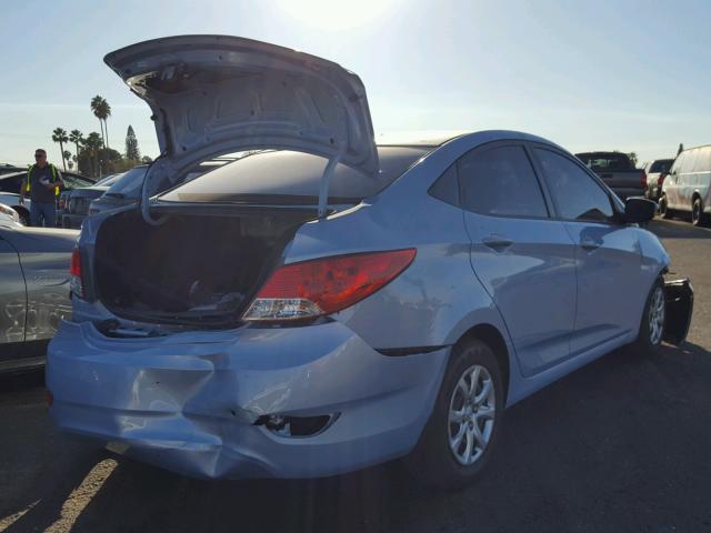 KMHCT4AE5EU607190 - 2014 HYUNDAI ACCENT GLS BLUE photo 4