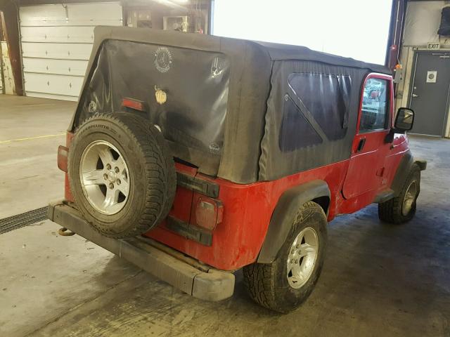 1J4FA44S06P778352 - 2006 JEEP WRANGLER / RED photo 4