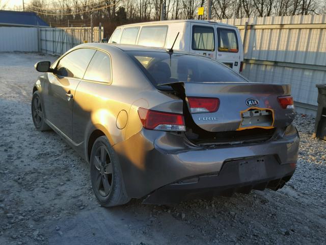 KNAFU6A27A5245266 - 2010 KIA FORTE EX GRAY photo 3