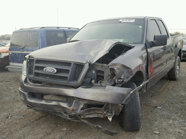 1FTPX14505NA23696 - 2005 FORD F150 GRAY photo 2