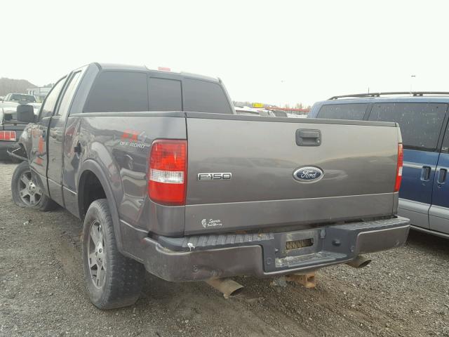 1FTPX14505NA23696 - 2005 FORD F150 GRAY photo 3