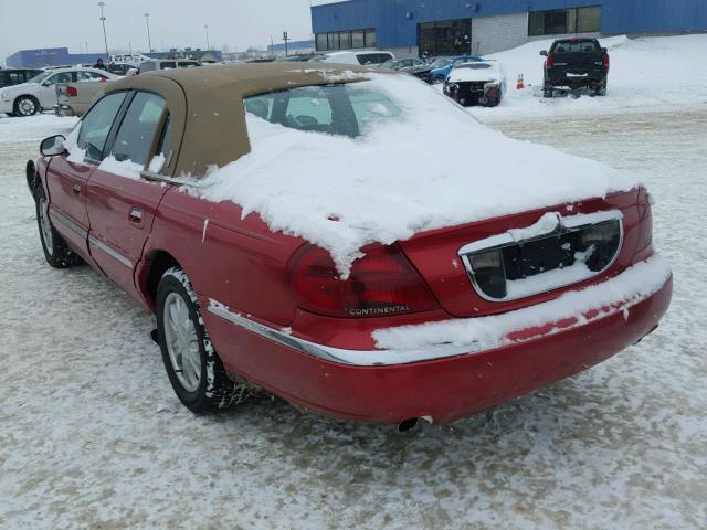 1LNFM97V2WY697942 - 1998 LINCOLN CONTINENTA RED photo 3