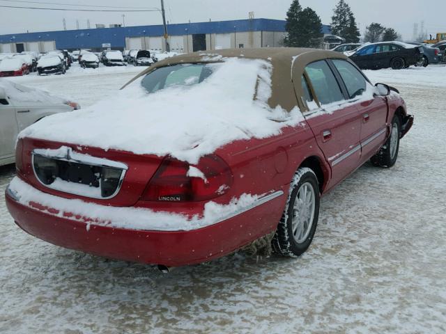 1LNFM97V2WY697942 - 1998 LINCOLN CONTINENTA RED photo 4