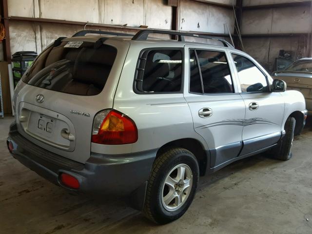 KM8SB12B94U708569 - 2004 HYUNDAI SANTA FE G SILVER photo 4