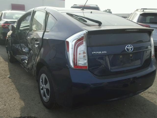 JTDKN3DU3C1556083 - 2012 TOYOTA PRIUS BLACK photo 3