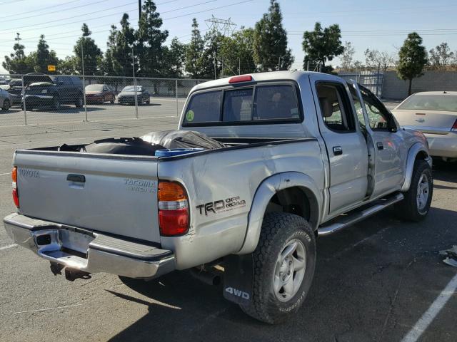 5TEHN72N74Z417157 - 2004 TOYOTA TACOMA DOU SILVER photo 4