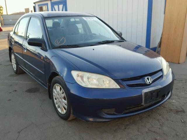 2HGES16615H500433 - 2005 HONDA CIVIC LX BLUE photo 1