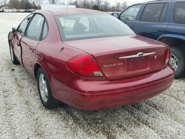 1FAFP55UX2A124911 - 2002 FORD TAURUS SES RED photo 3