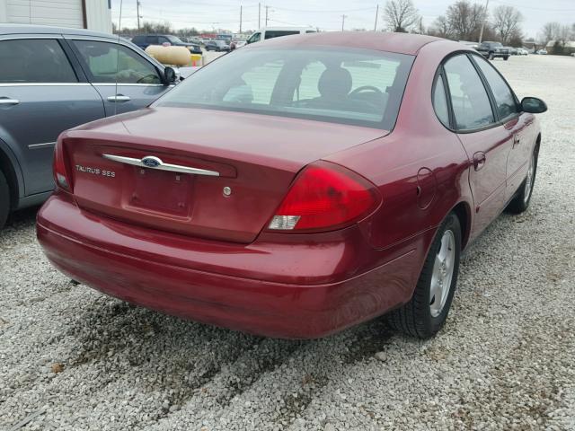 1FAFP55UX2A124911 - 2002 FORD TAURUS SES RED photo 4