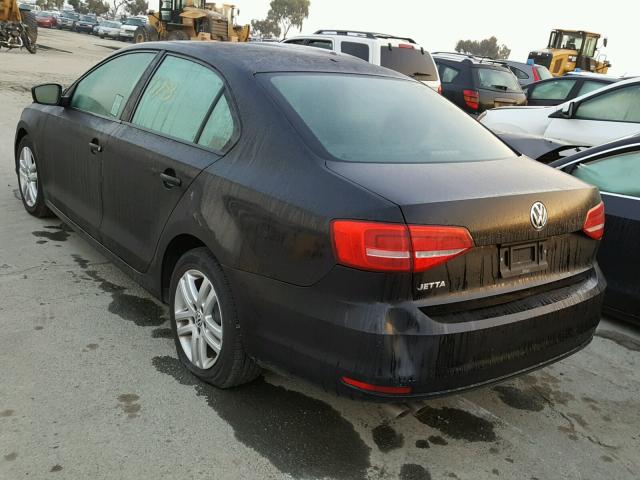3VW2K7AJ1FM247288 - 2015 VOLKSWAGEN JETTA BASE BLACK photo 3