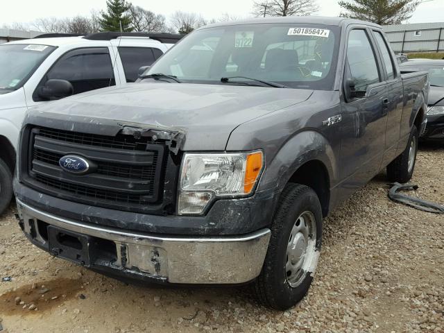 1FTEX1CM8EKE82136 - 2014 FORD F150 SUPER GRAY photo 2