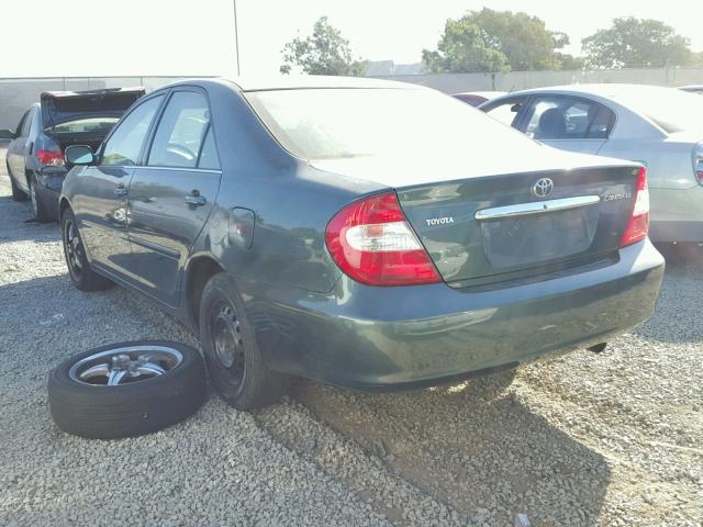 JTDBE32K720021960 - 2002 TOYOTA CAMRY LE GREEN photo 3