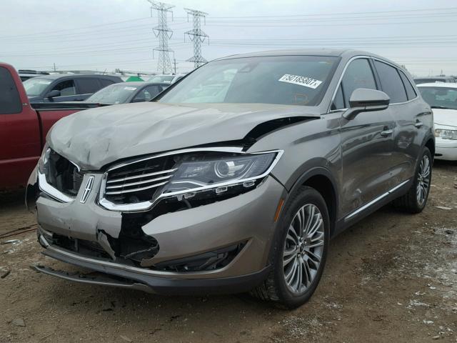 2LMTJ8LR6GBL51720 - 2016 LINCOLN MKX RESERV GRAY photo 2