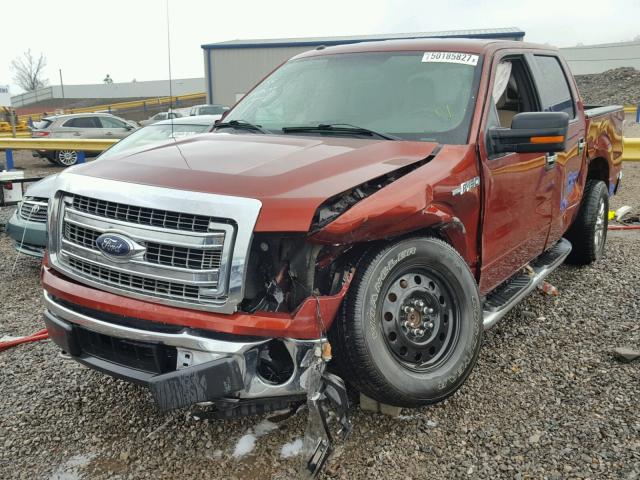 1FTFW1EF4EKE61399 - 2014 FORD F150 SUPER RED photo 2