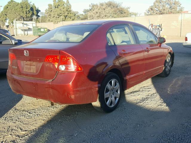 2HGFA16538H522243 - 2008 HONDA CIVIC LX BURGUNDY photo 4