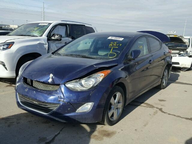 5NPDH4AE2CH105433 - 2012 HYUNDAI ELANTRA GL BLUE photo 2