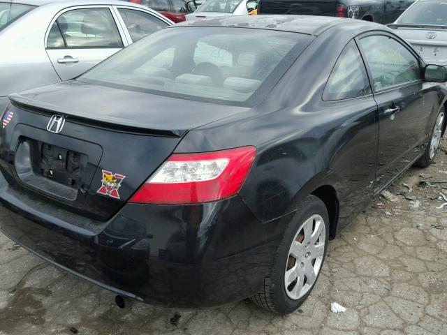 2HGFG12647H548264 - 2007 HONDA CIVIC LX BLACK photo 4