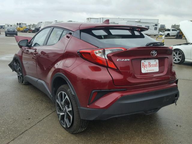 NMTKHMBX2JR002624 - 2018 TOYOTA C-HR XLE RED photo 3