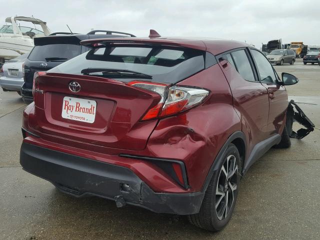 NMTKHMBX2JR002624 - 2018 TOYOTA C-HR XLE RED photo 4