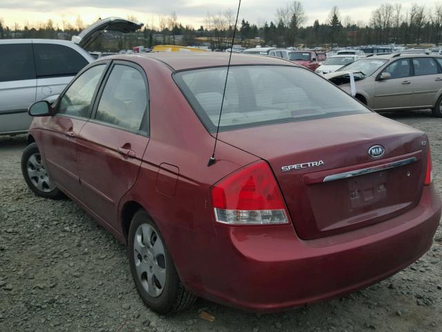 KNAFE222695642144 - 2009 KIA SPECTRA EX MAROON photo 3