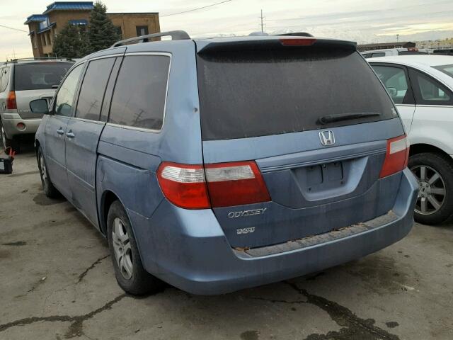 5FNRL387X6B127432 - 2006 HONDA ODYSSEY EX BLUE photo 3