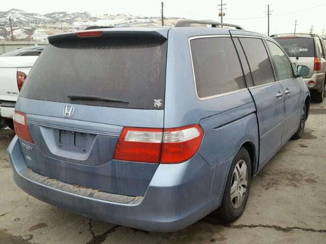 5FNRL387X6B127432 - 2006 HONDA ODYSSEY EX BLUE photo 4