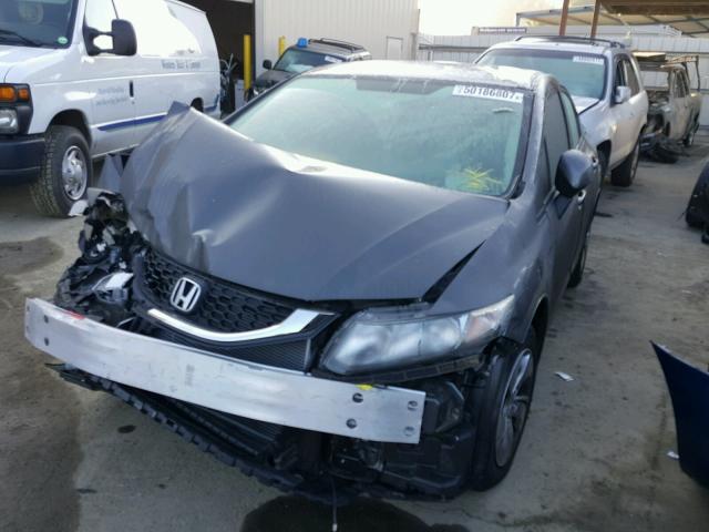 2HGFB2F53DH517198 - 2013 HONDA CIVIC LX GRAY photo 2