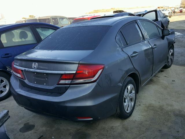 2HGFB2F53DH517198 - 2013 HONDA CIVIC LX GRAY photo 4