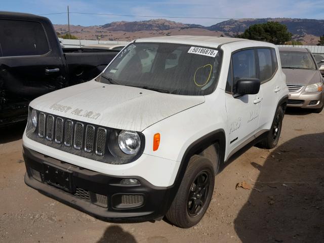 ZACCJBAB7JPG98267 - 2018 JEEP RENEGADE S WHITE photo 2