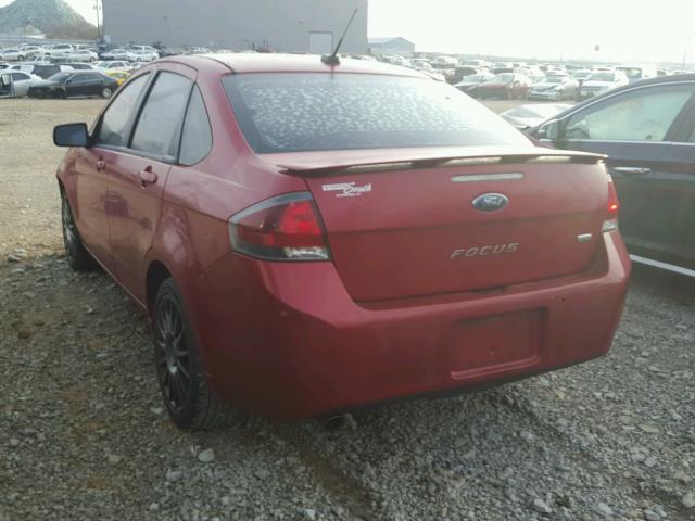 1FAHP3GN4BW107981 - 2011 FORD FOCUS SES MAROON photo 3