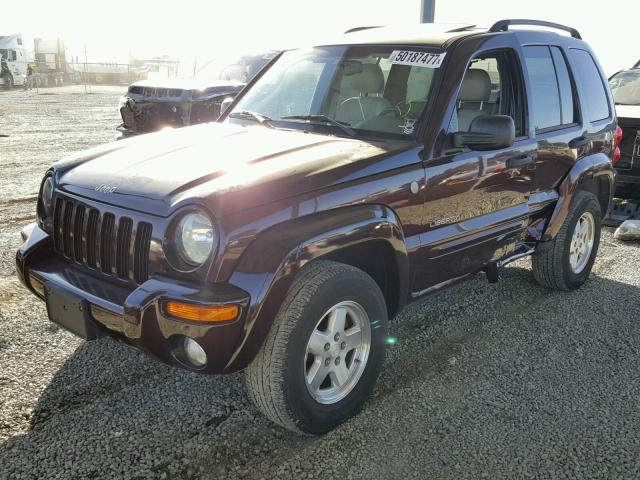 1J4GL58K84W274407 - 2004 JEEP LIBERTY LI MAROON photo 2