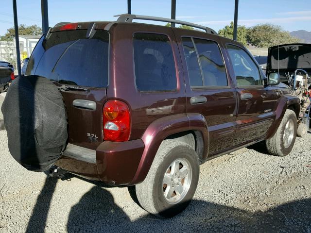1J4GL58K84W274407 - 2004 JEEP LIBERTY LI MAROON photo 4