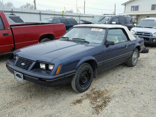 1FABP273XDF150593 - 1983 FORD MUSTANG BLUE photo 2