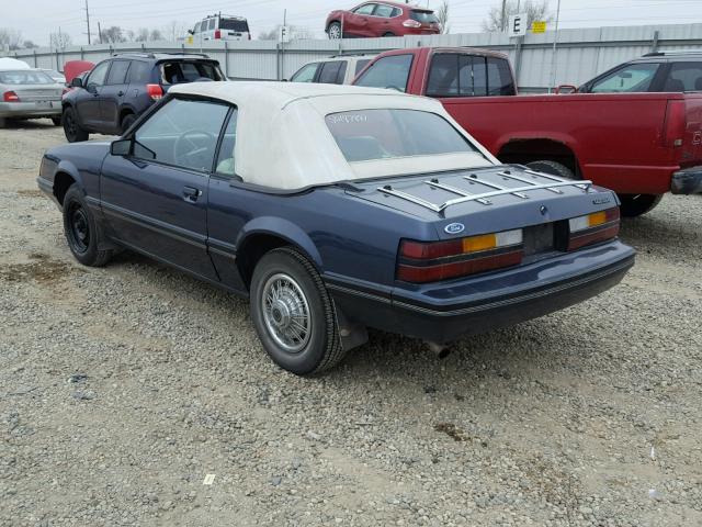 1FABP273XDF150593 - 1983 FORD MUSTANG BLUE photo 3