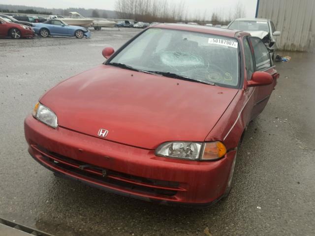 JHMEH9696SS003189 - 1995 HONDA CIVIC EX RED photo 2