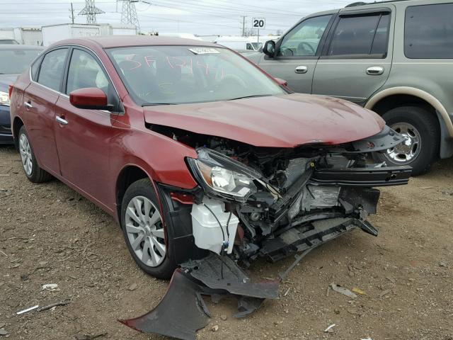 3N1AB7AP3HY411125 - 2017 NISSAN SENTRA S MAROON photo 1