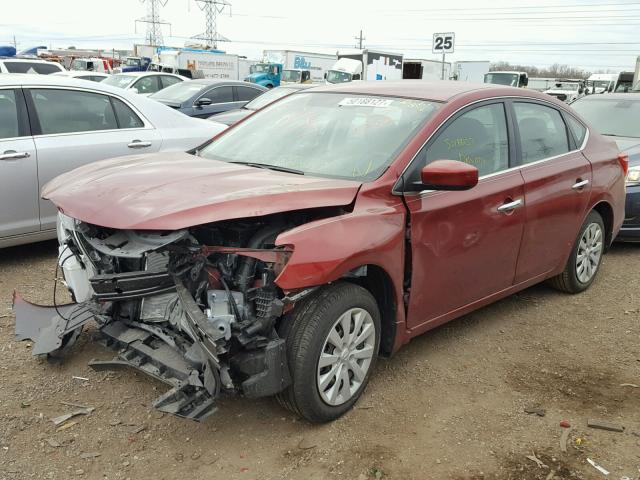 3N1AB7AP3HY411125 - 2017 NISSAN SENTRA S MAROON photo 2