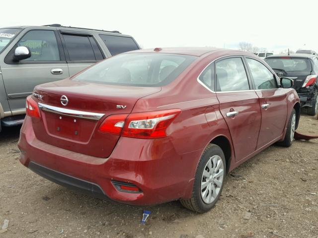 3N1AB7AP3HY411125 - 2017 NISSAN SENTRA S MAROON photo 4