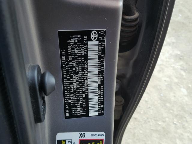 5YFBPRHEXEP051852 - 2014 TOYOTA COROLLA EC 棕色 照片 10