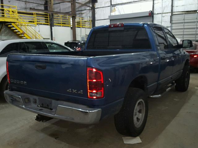 3D7HU18Z52G121787 - 2002 DODGE RAM 1500 BLUE photo 4