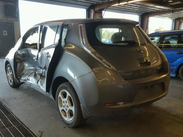 1N4AZ0CP8EC340544 - 2014 NISSAN LEAF S GRAY photo 3