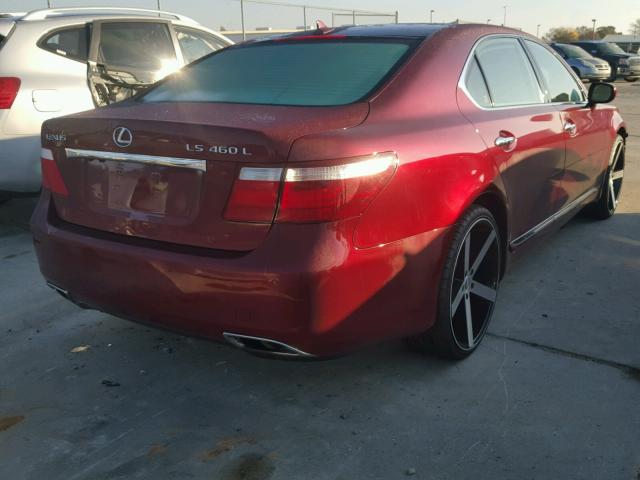 JTHGL46F475003763 - 2007 LEXUS LS 460L BURGUNDY photo 4